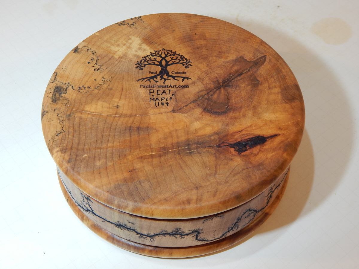 Maple Bowl, Handmade Lathe Turned Box, Artisan Crafted
