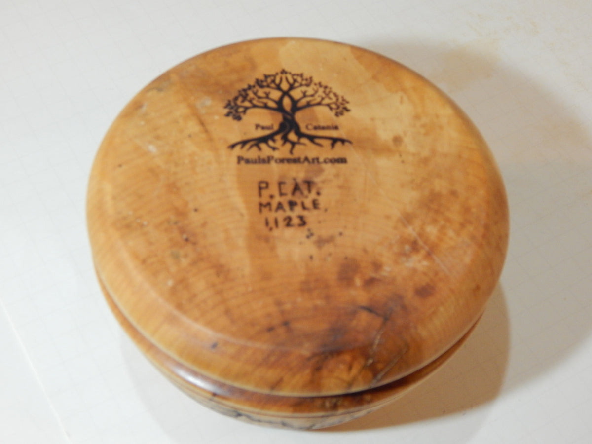 Maple Bowl, Handmade Lathe Turned Box, Artisan Crafted