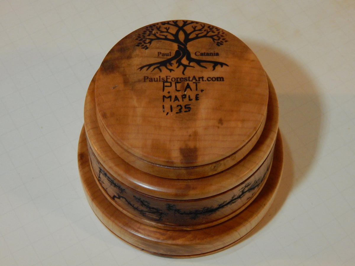 Maple Bowl, Handmade Lathe Turned Box, Artisan Crafted