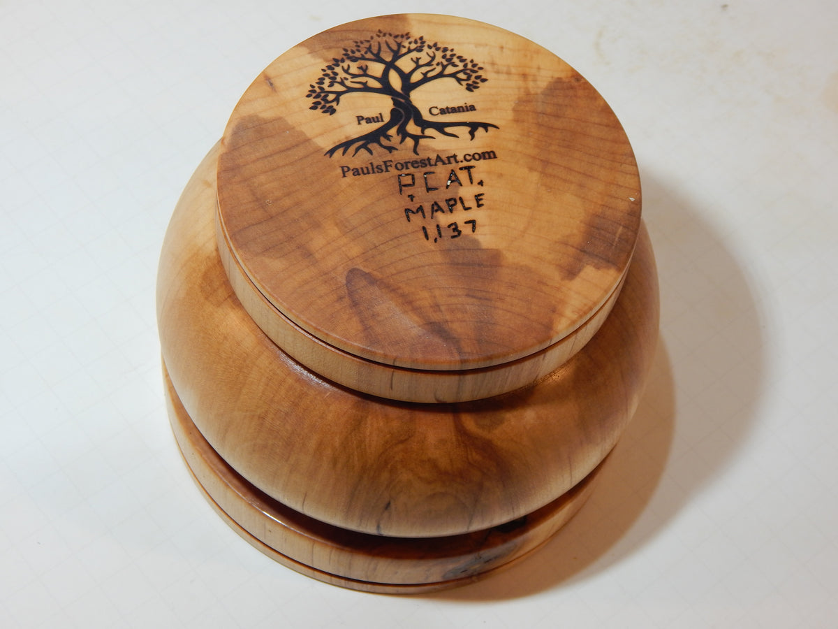 Maple Bowl, Handmade Lathe Turned Box, Artisan Crafted
