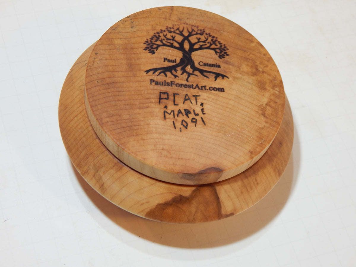 Maple Bowl, Handmade Lathe Turned Box, Artisan Crafted