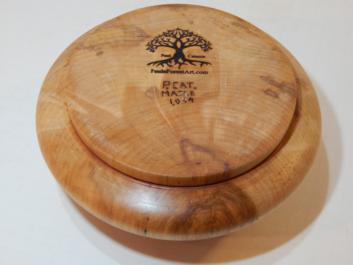 Maple Bowl, Handmade Lathe Turned Box, Artisan Crafted