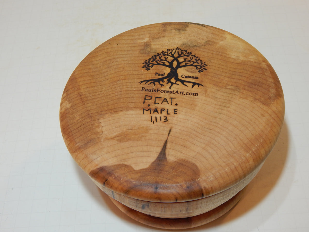 Maple Bowl, Handmade Lathe Turned Box, Artisan Crafted