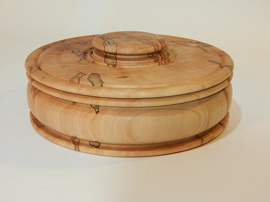 Maple Bowl with Lid, Handmade Lathe Turned Box, Artisan Crafted