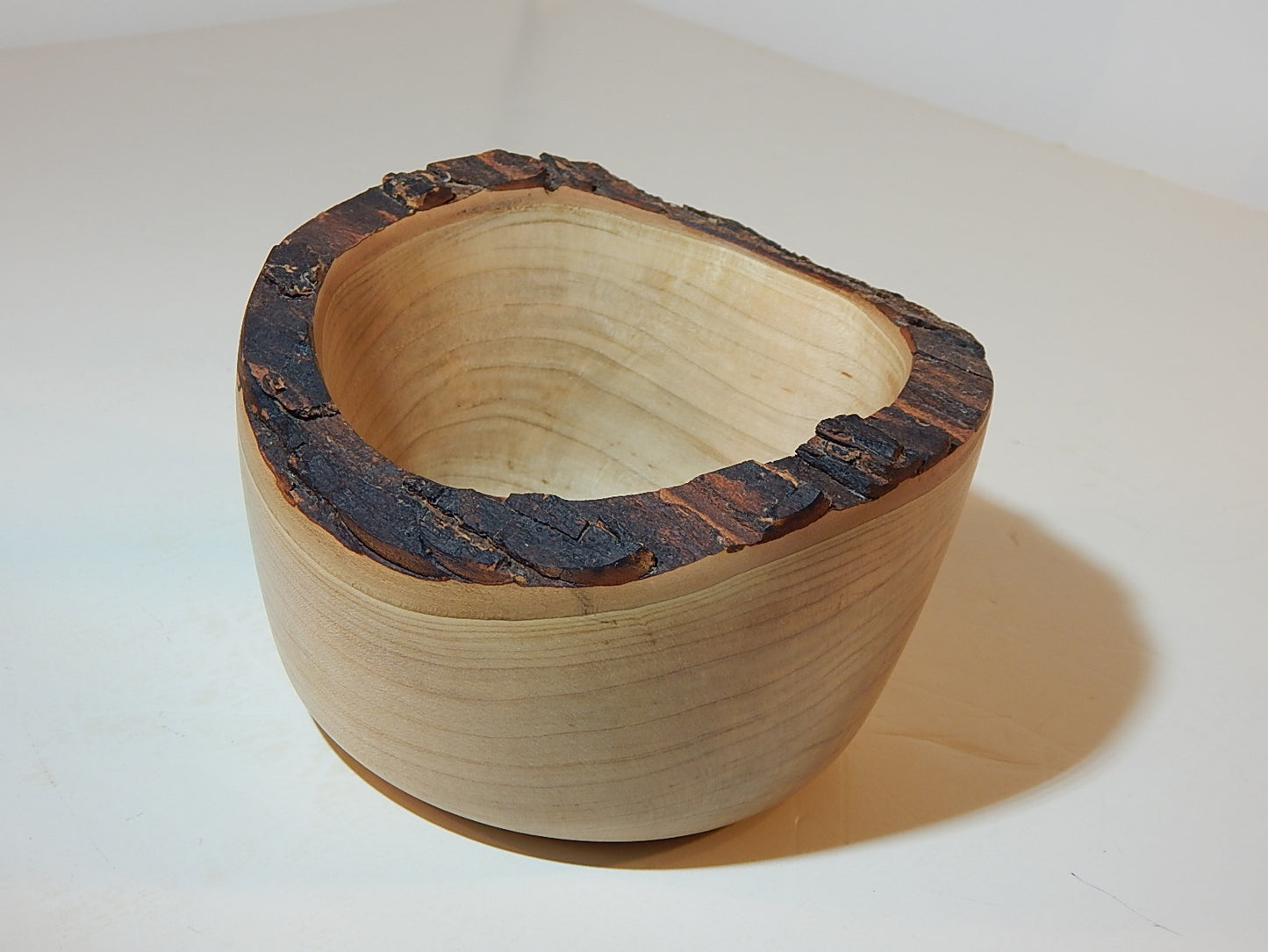 Maple Wood Bowl, Live Bark Edge, Handmade, Artisan Crafted