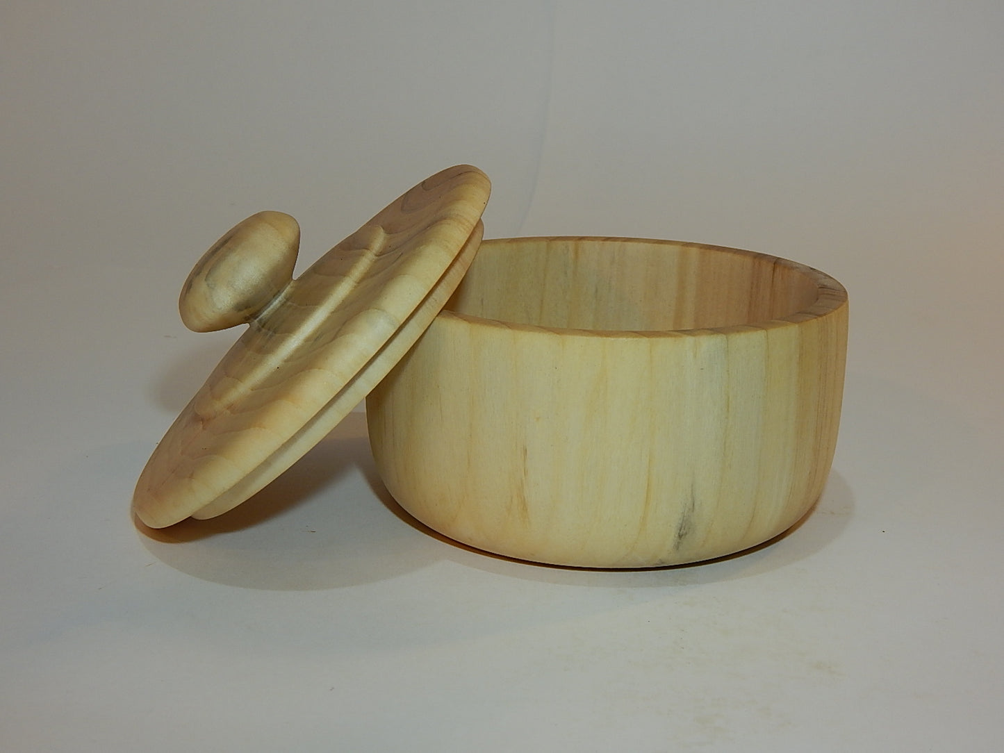 Tulip Poplar Wood Bowl with Lid, Handmade, Artisan Crafted