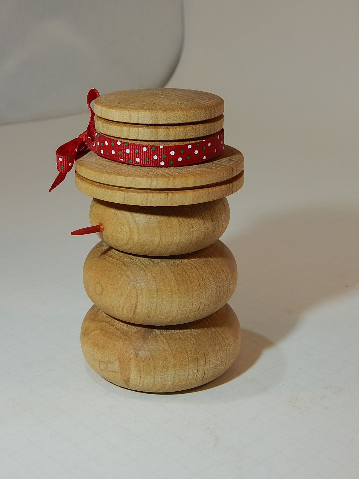 Snowman Solid Maple Lathe Turned Artisan Crafted