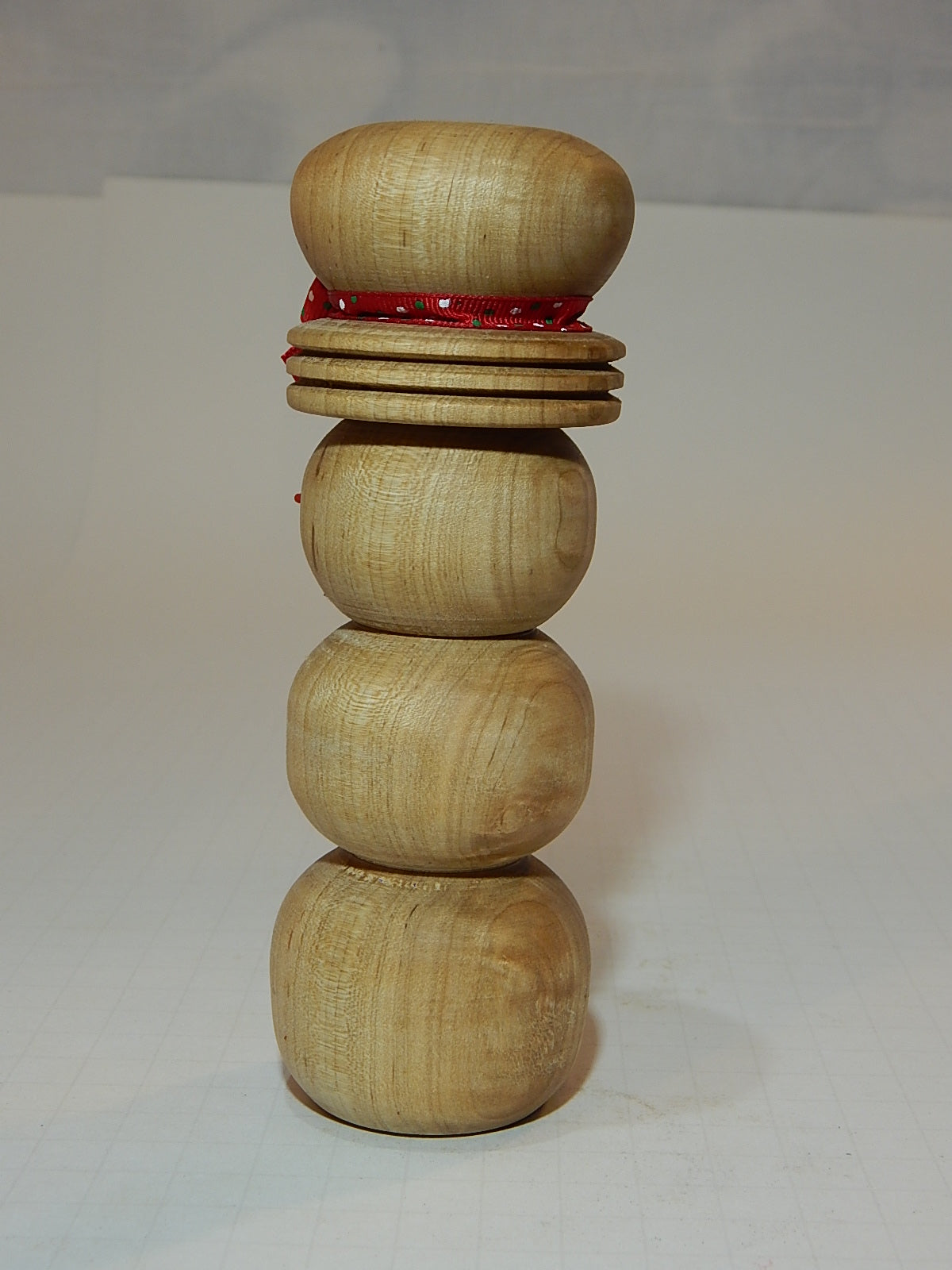 Snowman Solid Maple Lathe Turned Artisan Crafted