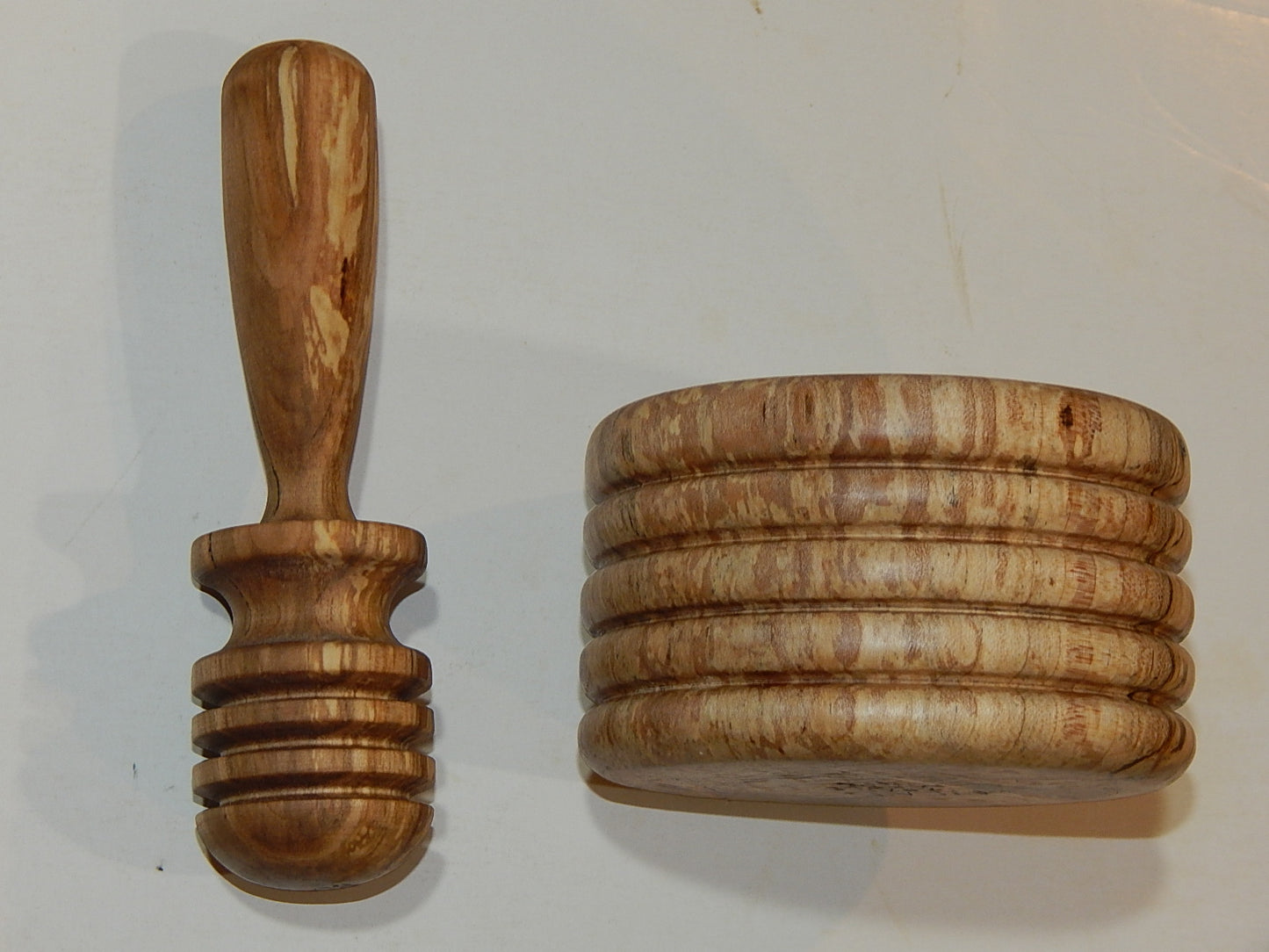 AMBROSIA MAPLE MORTAR AND PESTLE HANDMADE LATHE TURNED ARTISAN CRAFTED