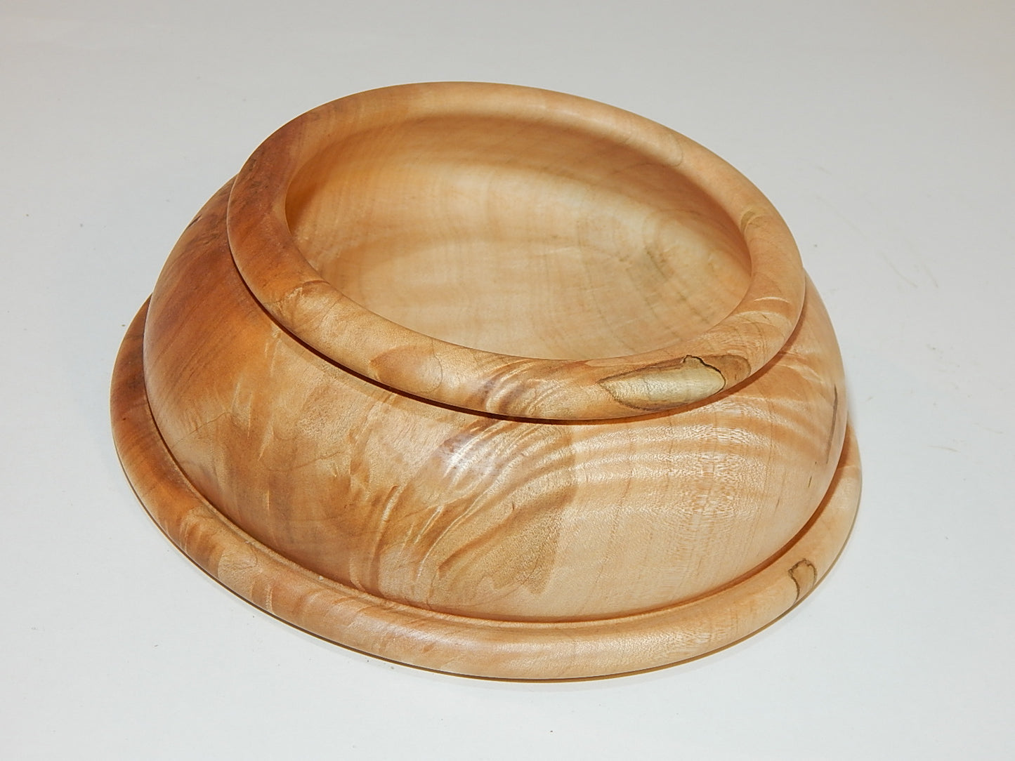 Maple Bowl, Handmade Lathe Turned Box, Artisan Crafted