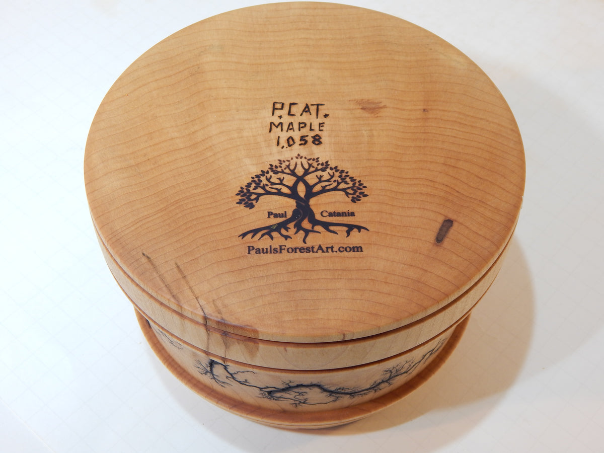 Maple Bowl, Handmade Lathe Turned Box, Artisan Crafted