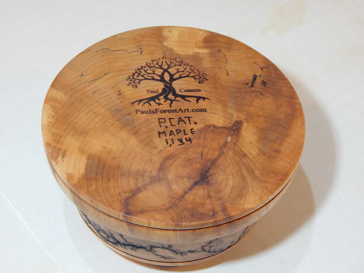 Maple Bowl, Handmade Lathe Turned Box, Artisan Crafted