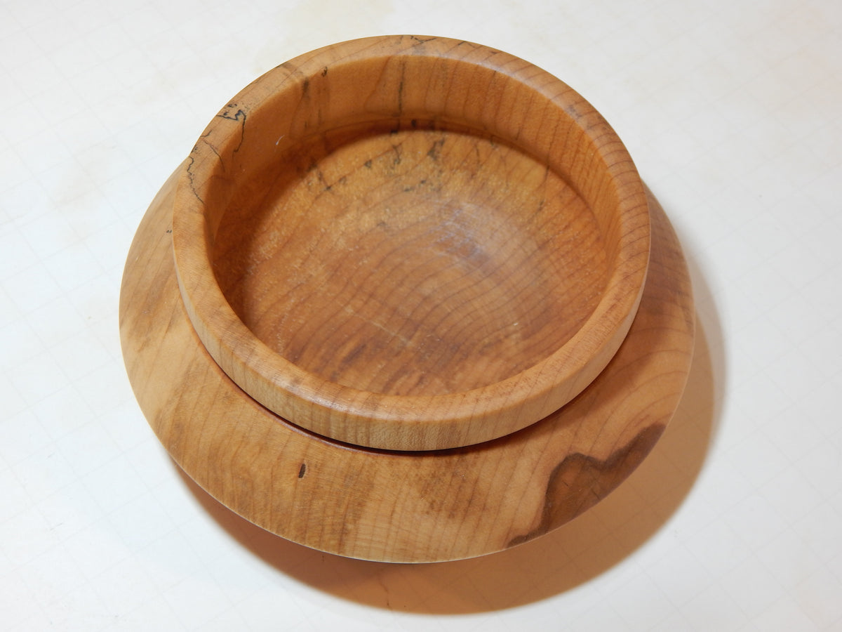 Maple Bowl, Handmade Lathe Turned Box, Artisan Crafted