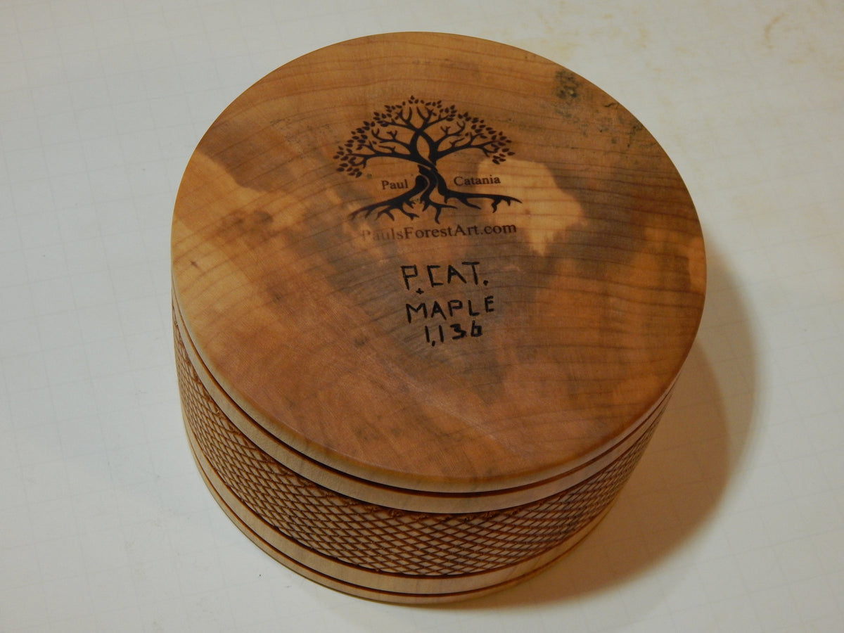 Maple Bowl, Handmade Lathe Turned Box, Artisan Crafted