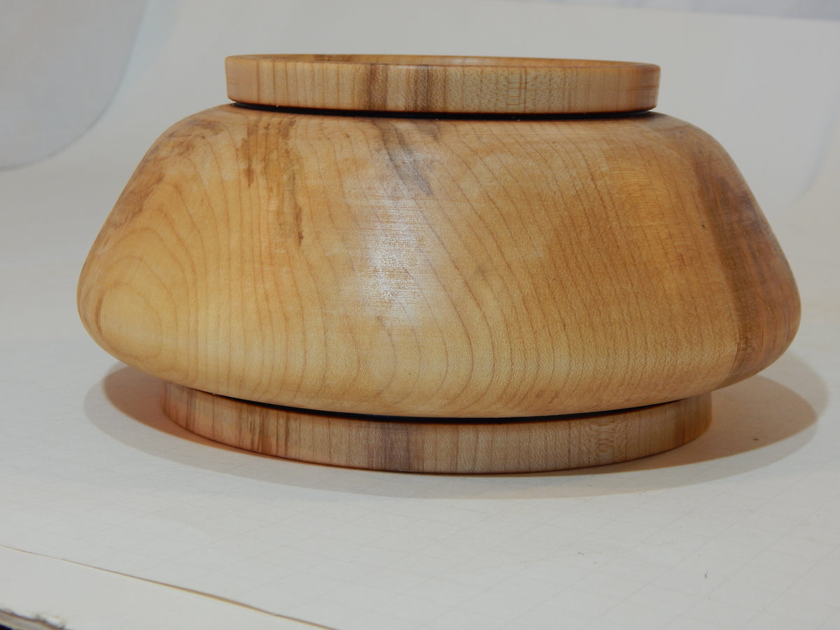 Maple Bowl, Handmade Lathe Turned Box, Artisan Crafted