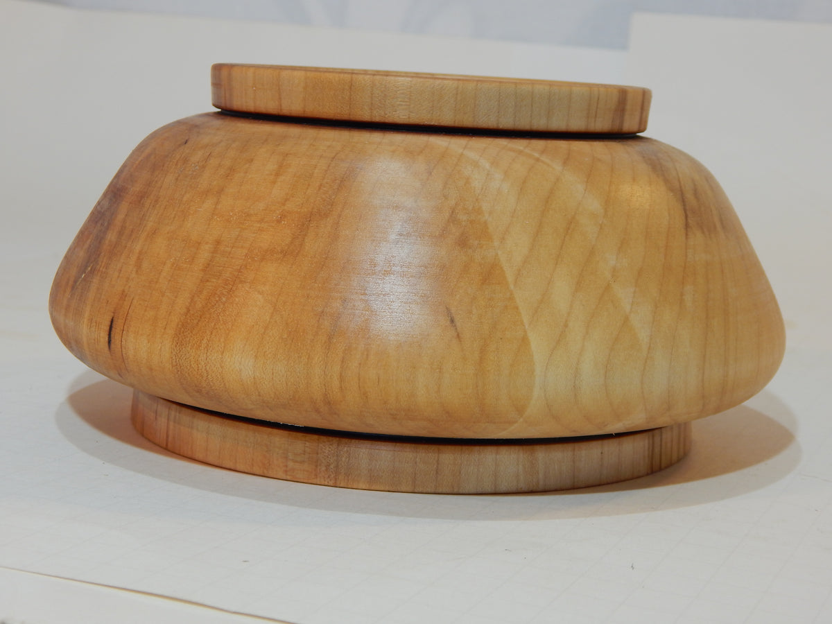 Maple Bowl, Handmade Lathe Turned Box, Artisan Crafted