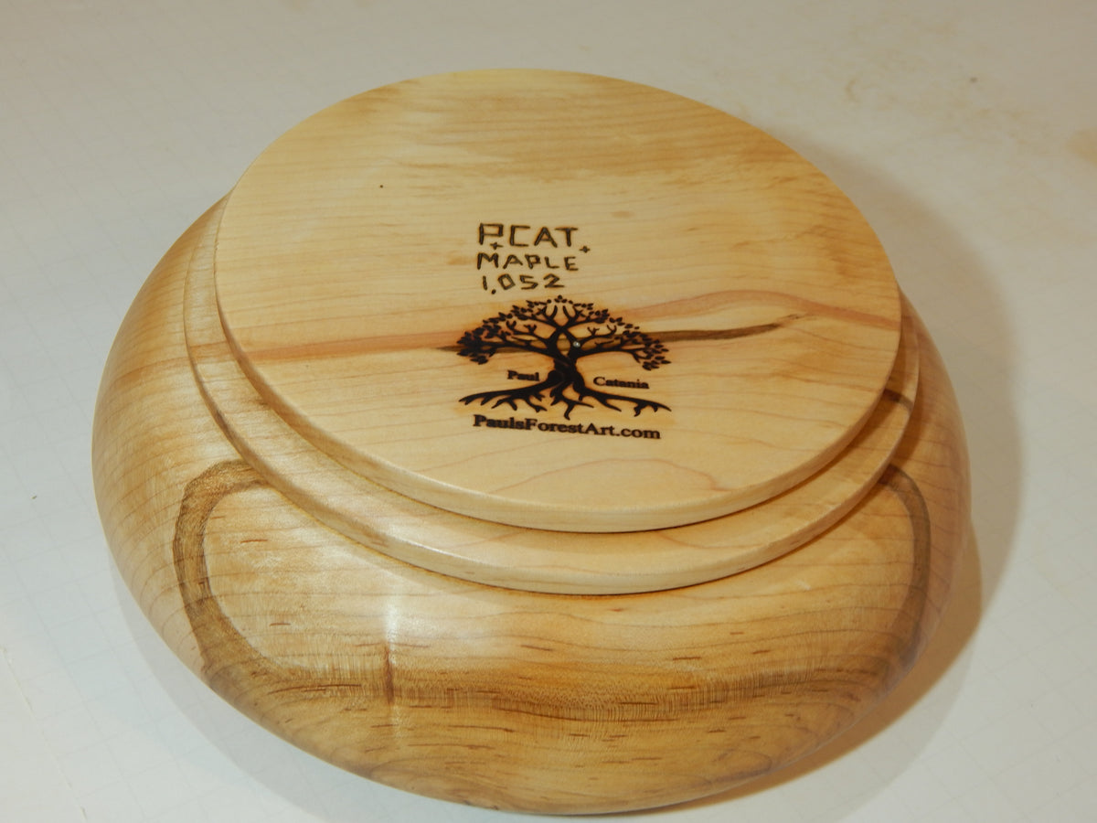 Maple Bowl, Handmade Lathe Turned Box, Artisan Crafted