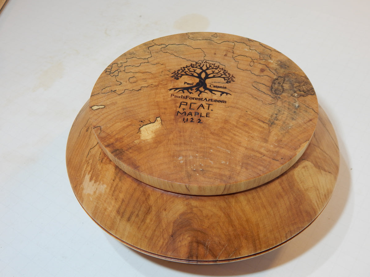 Maple Bowl, Handmade Lathe Turned Box, Artisan Crafted