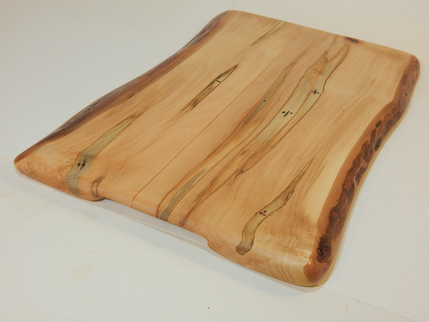 Large Ambrosia Maple Charcuterie / Cutting Board, Live Edge Bark
