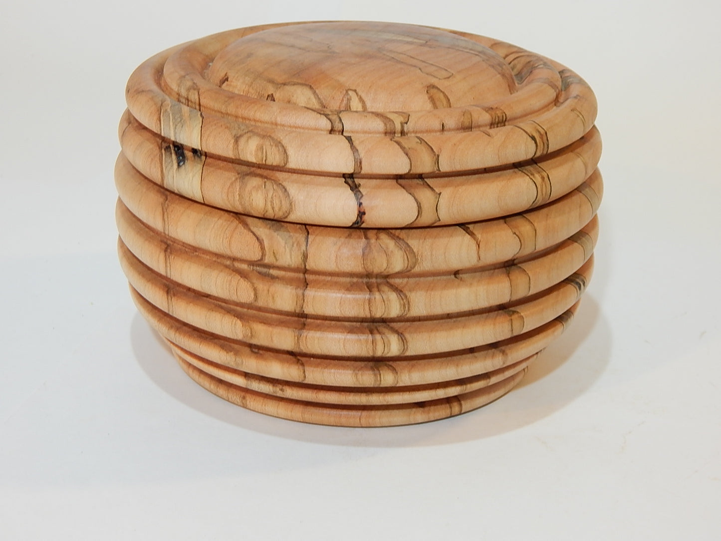 Maple Bowl with Lid, Handmade Lathe Turned Box, Artisan Crafted