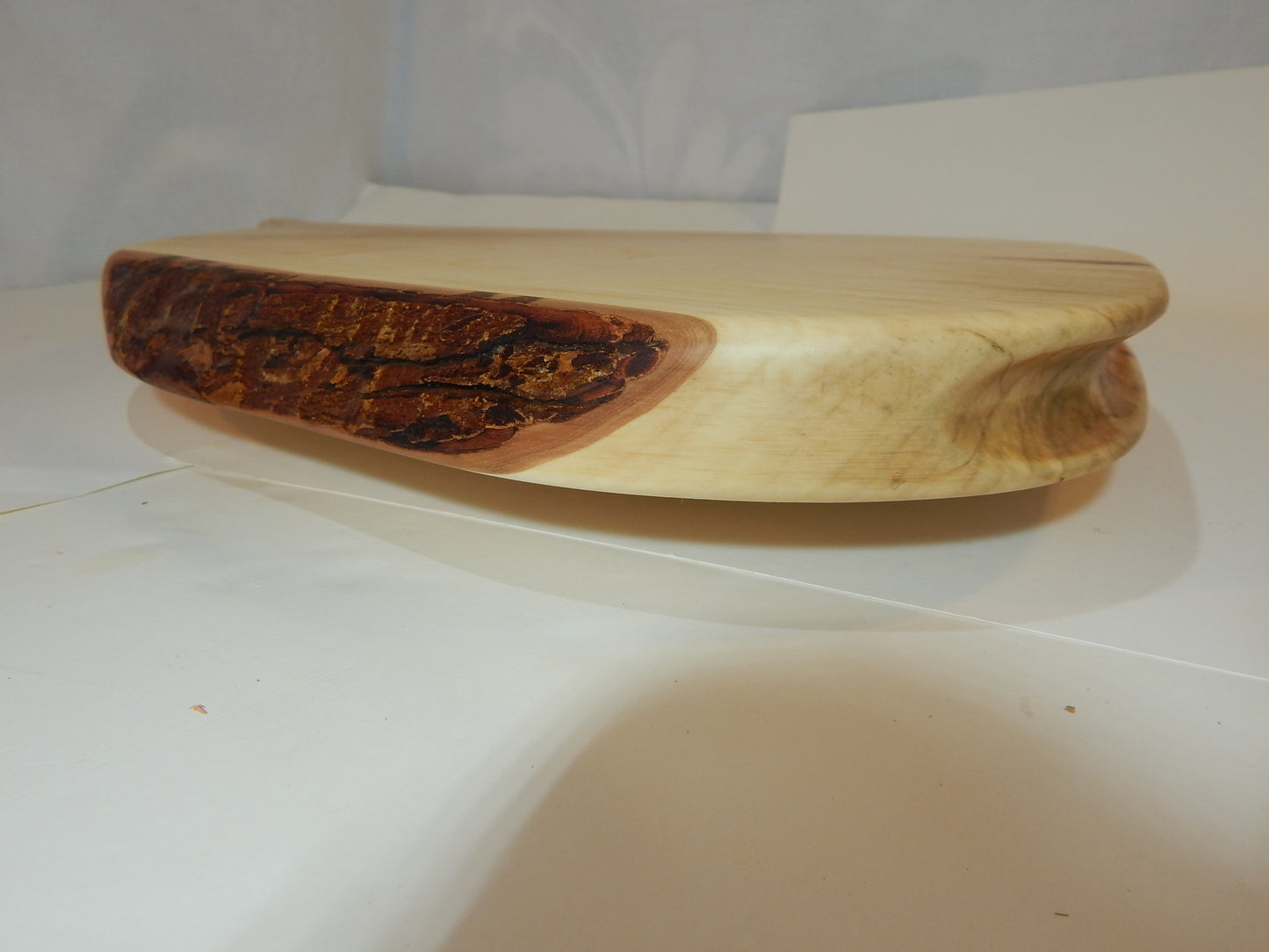 Large Ambrosia Maple Charcuterie / Cutting Board, Live Edge Bark