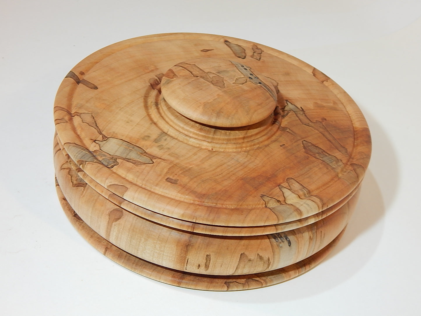 Maple Bowl with Lid, Handmade Lathe Turned Box, Artisan Crafted