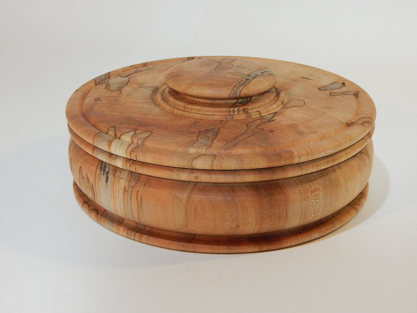 Maple Bowl with Lid, Handmade Lathe Turned Box, Artisan Crafted