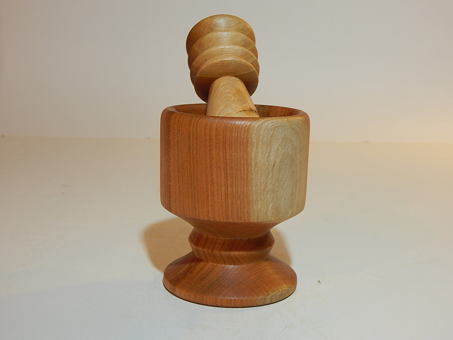 WILD CHERRY MORTAR AND PESTLE HANDMADE LATHE TURNED ARTISAN CRAFTED