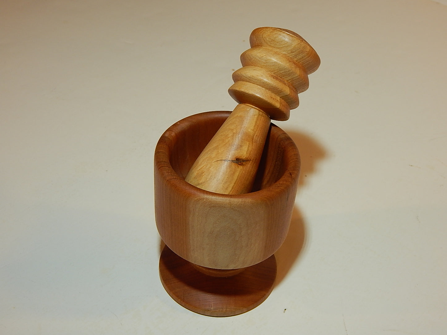 WILD CHERRY MORTAR AND PESTLE HANDMADE LATHE TURNED ARTISAN CRAFTED