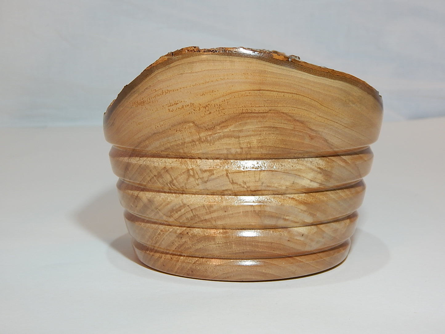 Apple Bowl, Live Bark Edge, Handmade, Lathe Turned, Artisan Crafted