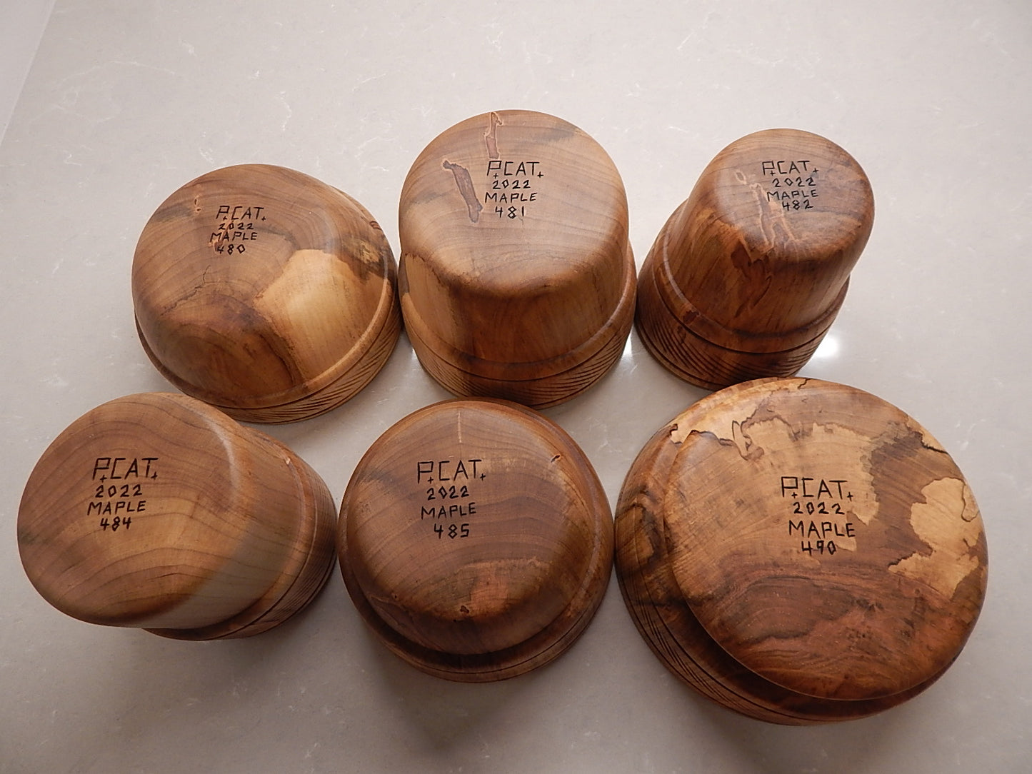 Maple 6 Bowl Set Artisan Crafted Handmade