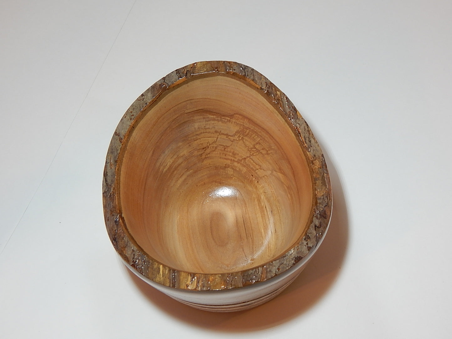 Apple Bowl, Live Bark Edge, Handmade, Lathe Turned, Artisan Crafted