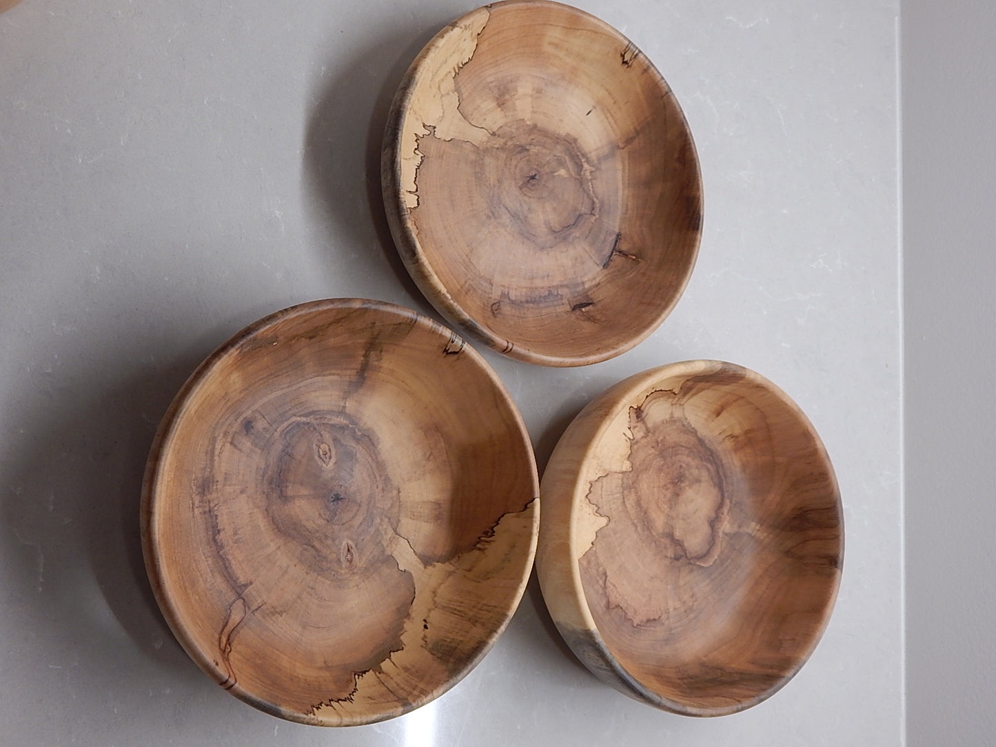 Maple Wood 5 Bowl Set, Artisan Crafted, Handmade