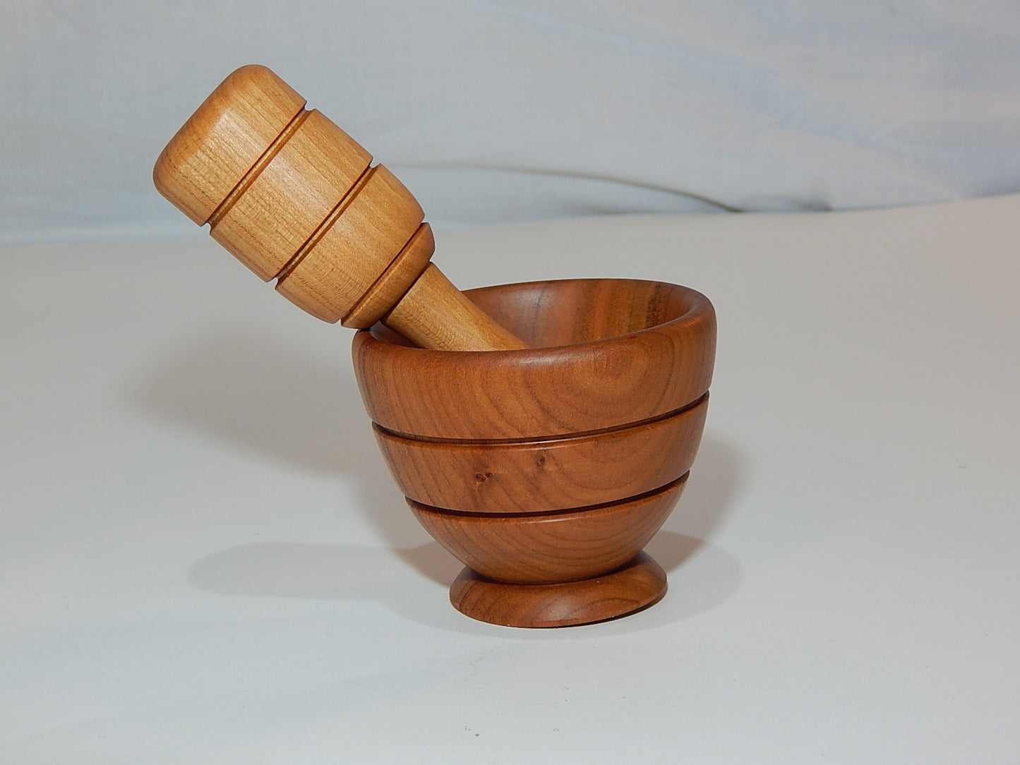 WILD CHERRY MORTAR AND PESTLE HANDMADE LATHE TURNED ARTISAN CRAFTED