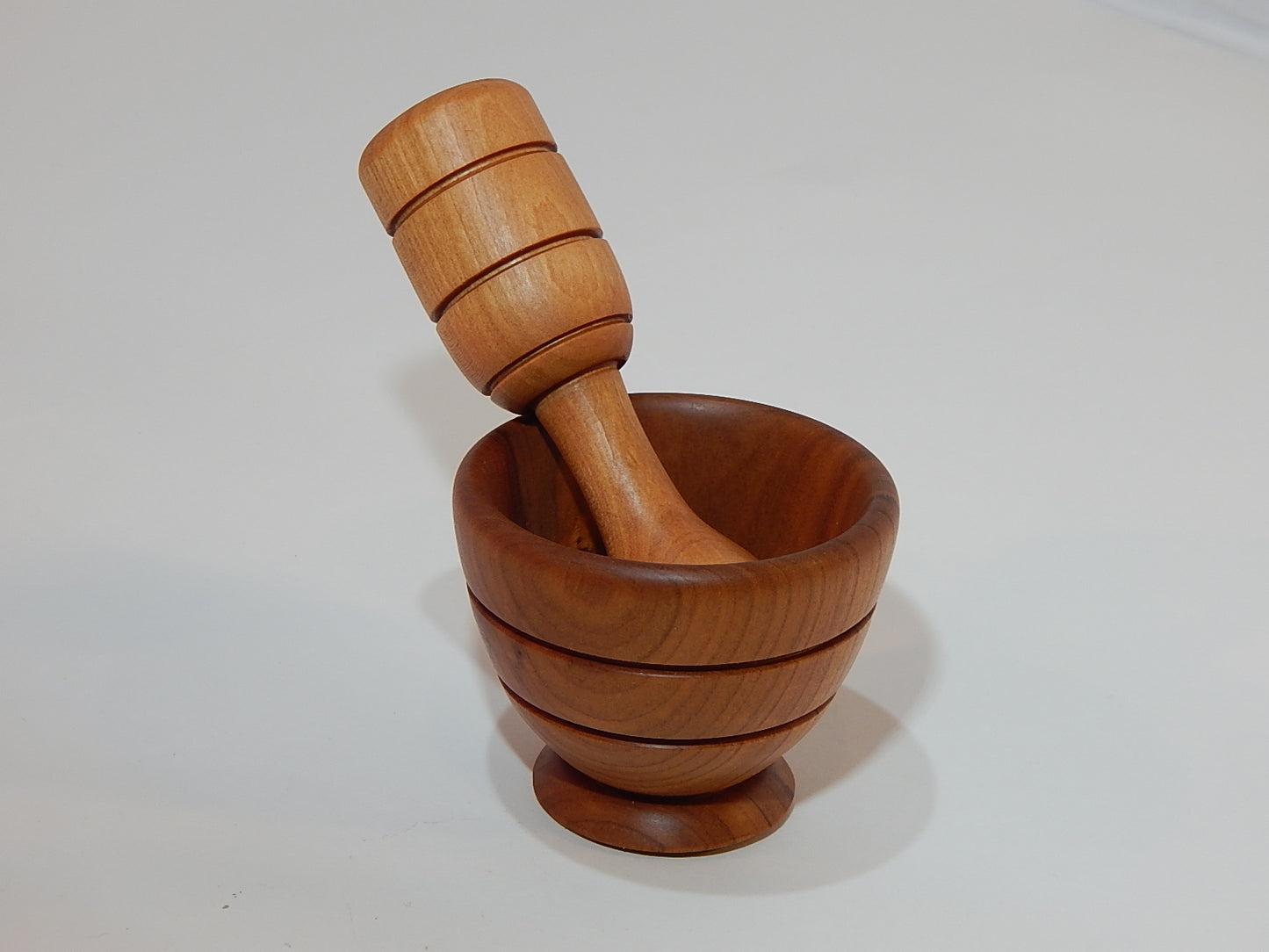 WILD CHERRY MORTAR AND PESTLE HANDMADE LATHE TURNED ARTISAN CRAFTED