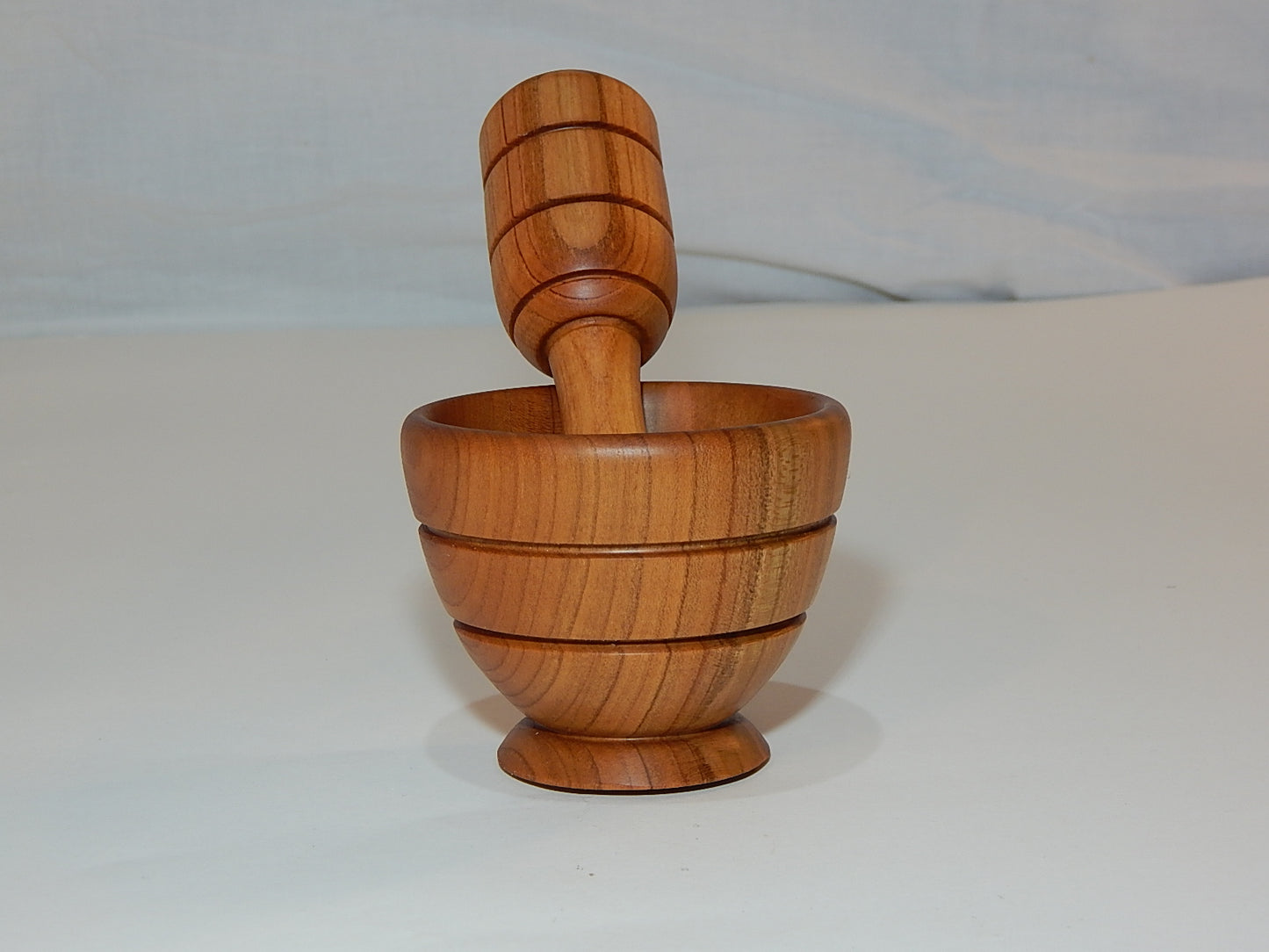 WILD CHERRY MORTAR AND PESTLE HANDMADE LATHE TURNED ARTISAN CRAFTED