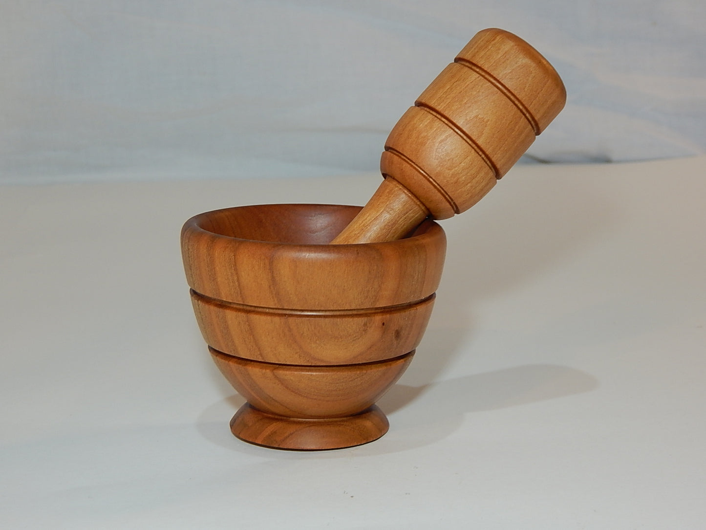 WILD CHERRY MORTAR AND PESTLE HANDMADE LATHE TURNED ARTISAN CRAFTED