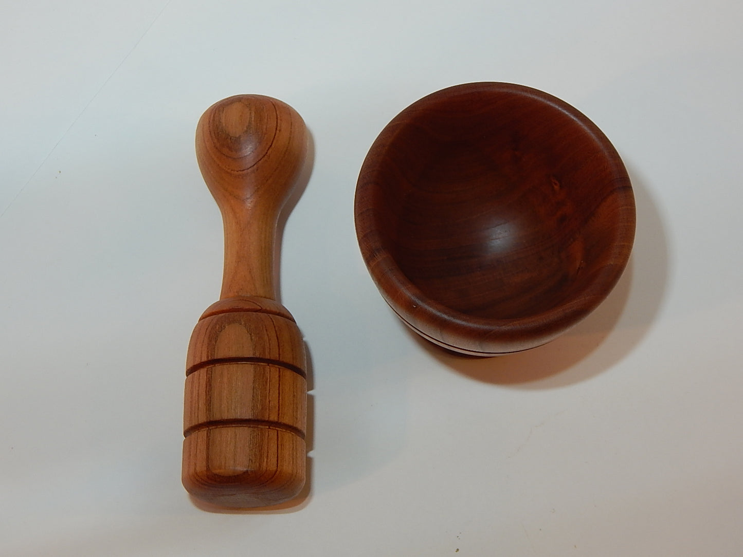 WILD CHERRY MORTAR AND PESTLE HANDMADE LATHE TURNED ARTISAN CRAFTED