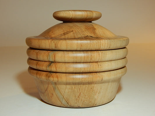 Maple Bowl with Lid, Handmade Lathe Turned Box, Artisan Crafted