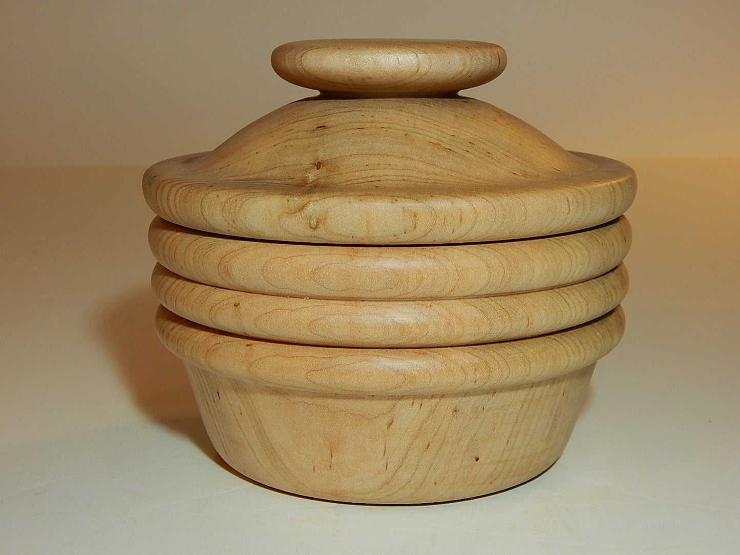 Maple Bowl with Lid, Handmade Lathe Turned Box, Artisan Crafted