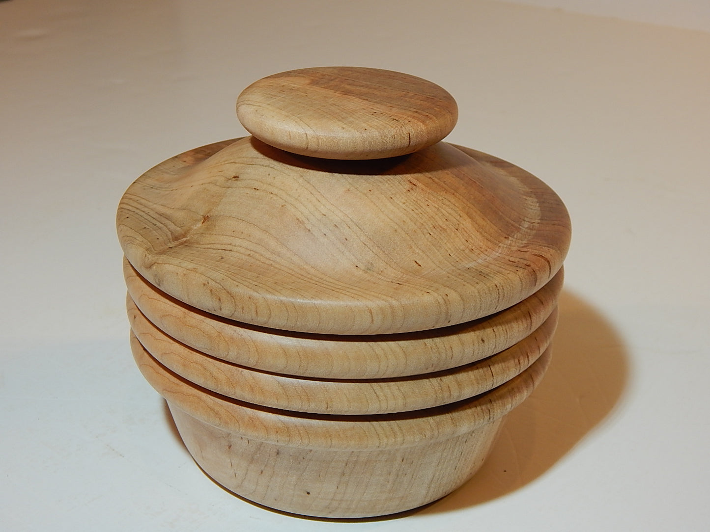 Maple Bowl with Lid, Handmade Lathe Turned Box, Artisan Crafted