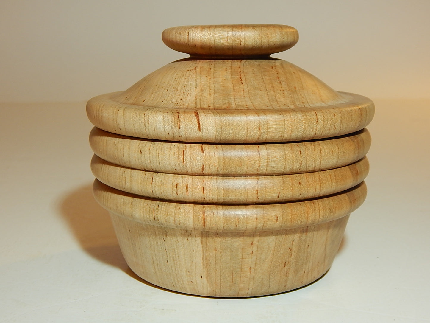 Maple Bowl with Lid, Handmade Lathe Turned Box, Artisan Crafted