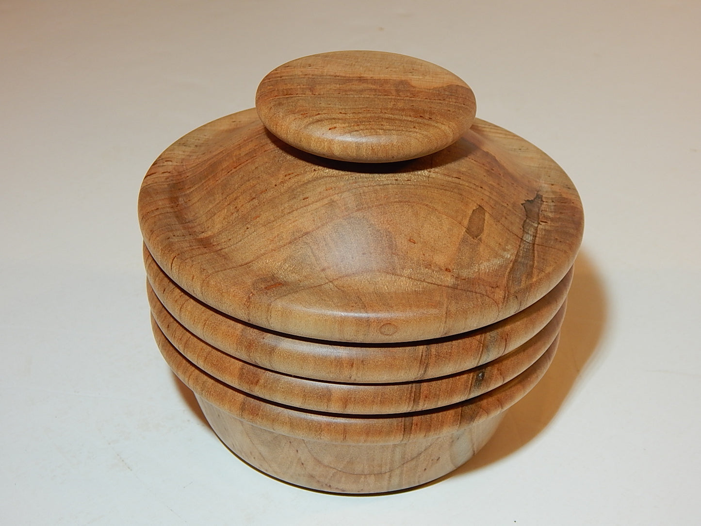 Maple Bowl with Lid, Handmade Lathe Turned Box, Artisan Crafted