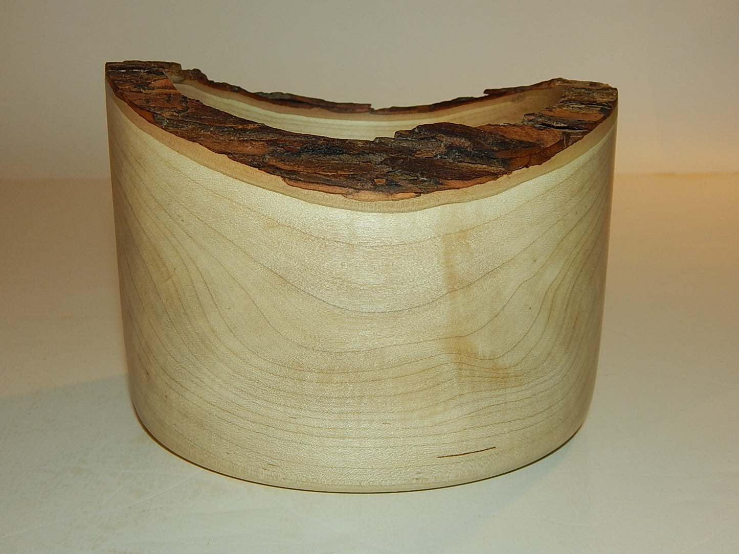 Maple Wood Bowl, Live Bark Edge, Handmade, Artisan Crafted