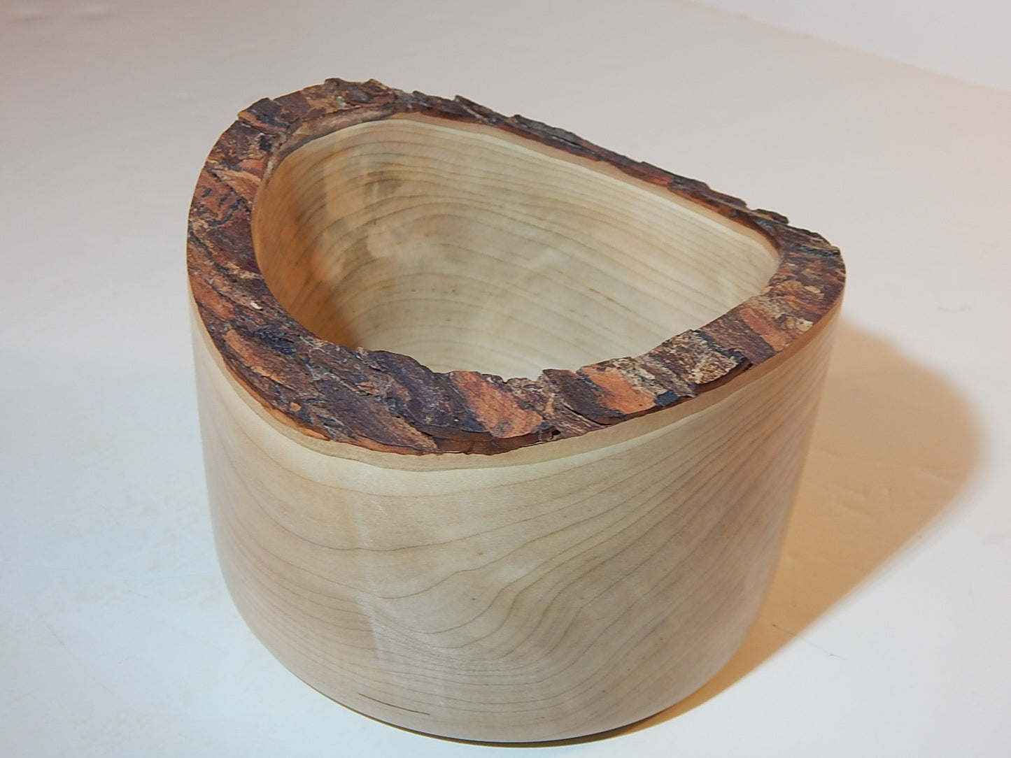 Maple Wood Bowl, Live Bark Edge, Handmade, Artisan Crafted