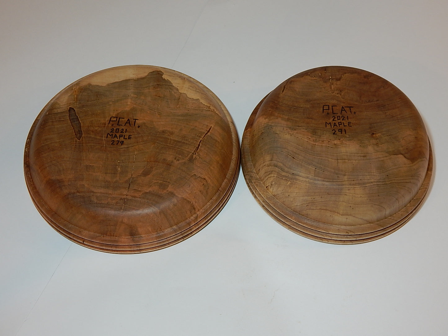 Two Maple Bowl Set, Handmade Lathe Turned, Artisan Crafted