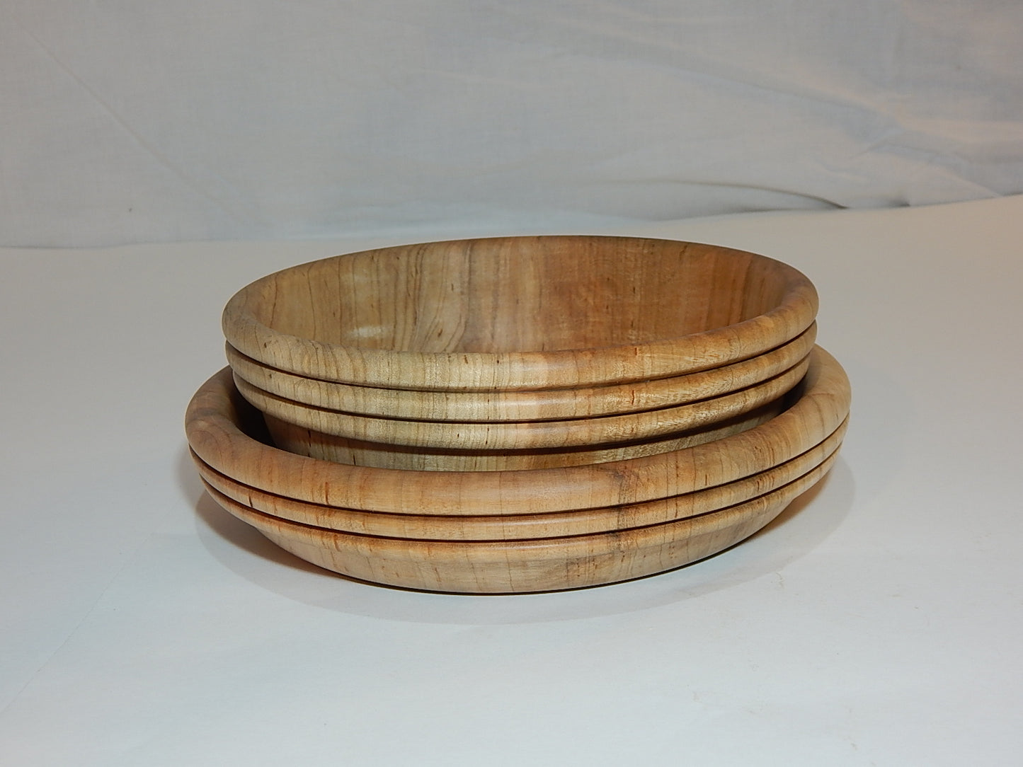 Two Maple Bowl Set, Handmade Lathe Turned, Artisan Crafted