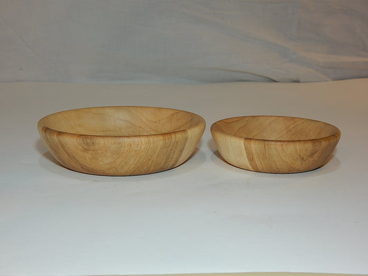 Two Maple Bowl Set, Handmade Lathe Turned, Artisan Crafted