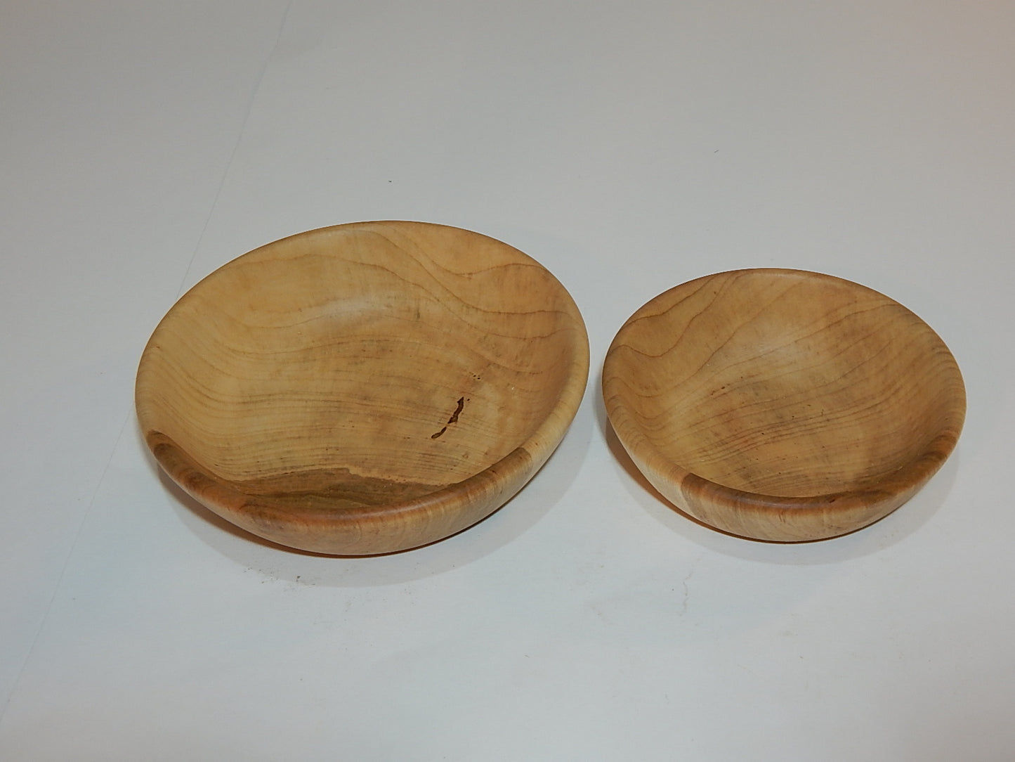 Two Maple Bowl Set, Handmade Lathe Turned, Artisan Crafted