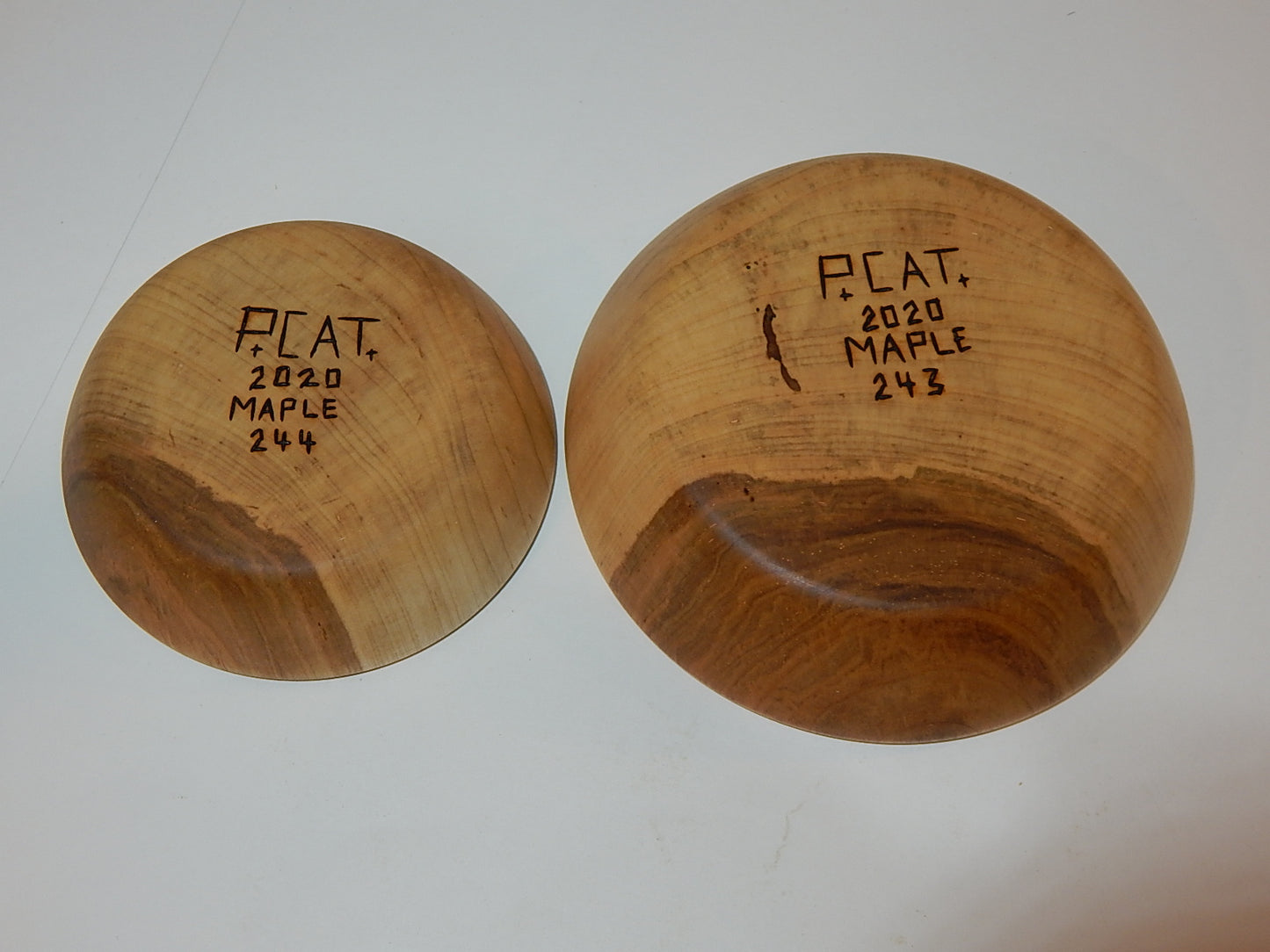 Two Maple Bowl Set, Handmade Lathe Turned, Artisan Crafted